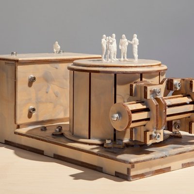 Peter Hennessey ‘The explanation (Cockpit voice recorder)’ 2014 plywood, ABS plastic and wax 17 x 34 x 20 cm Collection of the artist. Reproduced courtesy of the artist, Tolarno Galleries, Melbourne, and GAGPROJECTS/Greenaway Art Gallery, Adelaide. Photo: Andrew Curtis